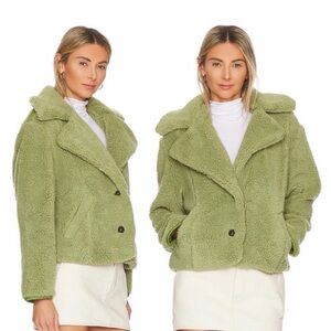 NWT Green Faux Fur Jacket